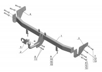 Фаркоп HY 23 для HYUNDAI Solaris 2010-2014, Автос, нагрузка 1000/75 кг. С подрезкой бампера от магазина ФаркопРос
